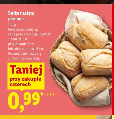 Bułka nacięta pszenna promocja w Lidl