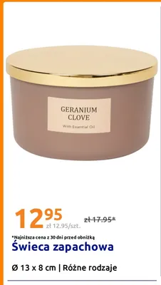 Świeca zapachowa Geranium Clove promocja w Action