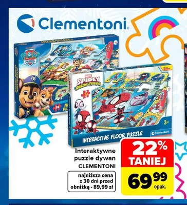 Interaktywne puzzle dywan Psi Patrol Clementoni promocja w Carrefour
