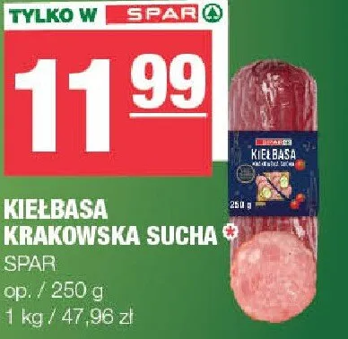 Kiełbasa krakowska sucha promocja w SPAR