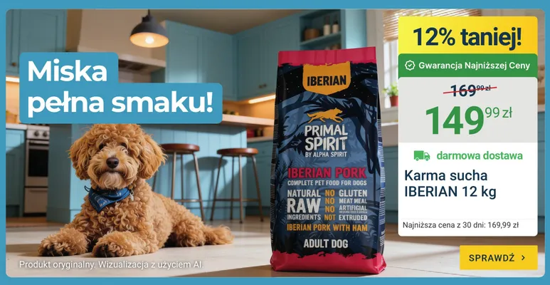 Karma sucha dla psa Iberian Primal Spirit Pork promocja w ERLI