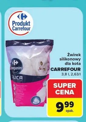 Żwirek silikonowy dla kota Carrefour Companino promocja w Carrefour