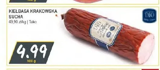 Kiełbasa Krakowska sucha Tako promocja w Słoneczko