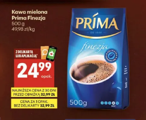 Kawa mielona Prima Finezja promocja w Delikatesy Centrum