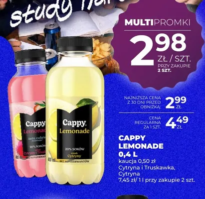 Cappy Lemonade cytryna promocja w Duży Ben