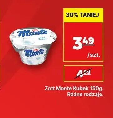 Deser Monte kubek Zott promocja w API Market