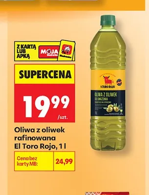 Oliwa z oliwek rafinowana El Toro Rojo promocja w Biedronka