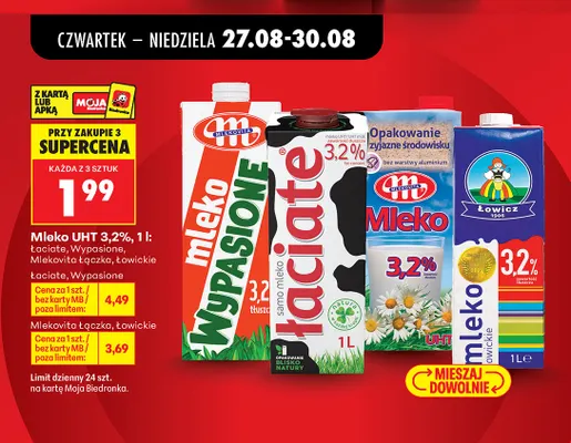 Mleko UHT Mlekovita 3,2% promocja w Biedronka
