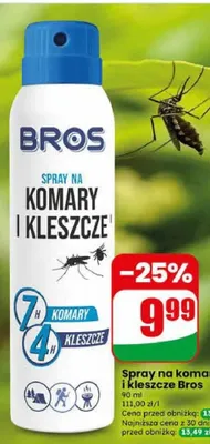 Spray na komary i kleszcze Bros promocja w Dino