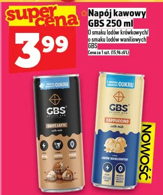 Napój kawowy GBS o smaku lodów krówkowych promocja w TOPAZ