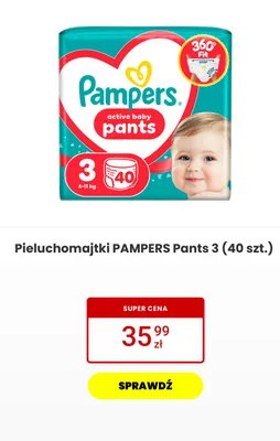 Pieluchomajtki Pampers Pants 3 40-pak promocja w Media Expert