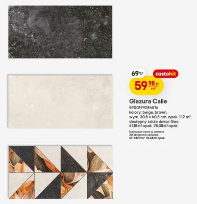 Glazura Calle  promocja w Castorama