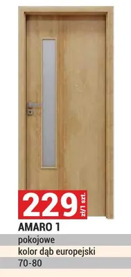 Drzwi AMARO 1 pokojowe kolor dąb europejski 70-80 promocja w Merkury Market