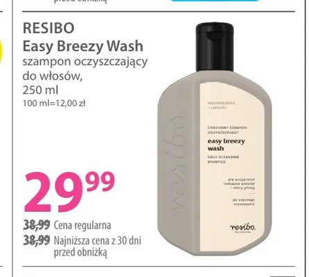 Szampon oczyszczający do włosów Resibo Easy Breezy Wash promocja w Hebe