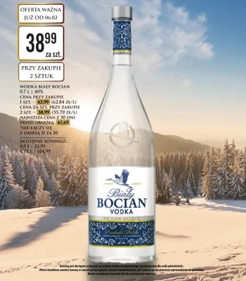 Wódka Biały bocian vodka promocja w Dino