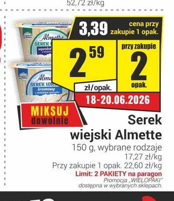 Serek wiejski Almette promocja w Delikatesy Sezam