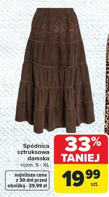 Spódnica sztruksowa damska promocja w Carrefour
