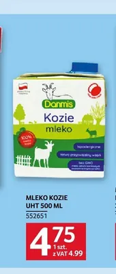 Mleko kozie UHT Danmis promocja w Selgros
