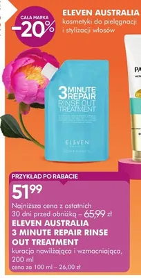 Kuracja nawilżająca i wzmacniająca 3 minute repair rinse out treatment promocja w Super-Pharm