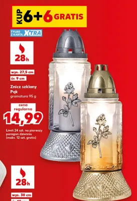 Znicz szklany Pąk promocja w Kaufland