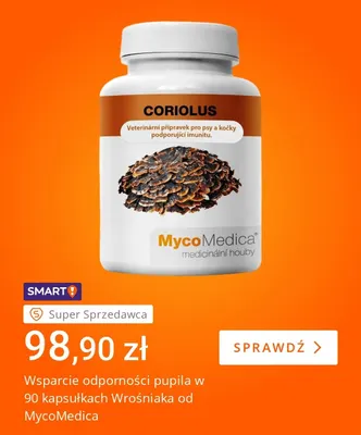Wsparcie odporności pupila w 90 kapsułkach Wrośniaka od MycoMedica promocja w Allegro