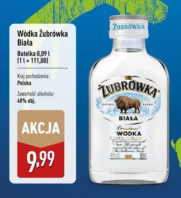 Wódka Żubrówka Biała promocja w Aldi