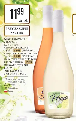 Wino Frizzante Hugo promocja w Dino