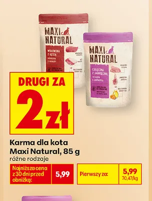 Karma dla kota Maxi Natural wołowina z gęsią promocja w Biedronka