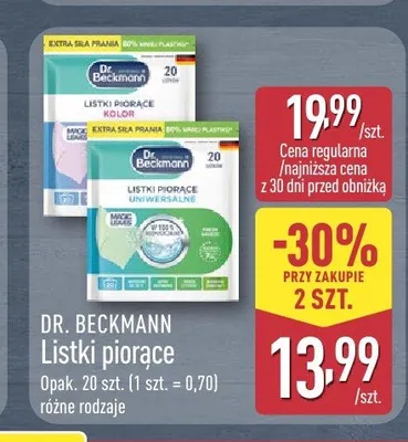 Listki piorące Dr. Beckmann do kolorów promocja w Aldi
