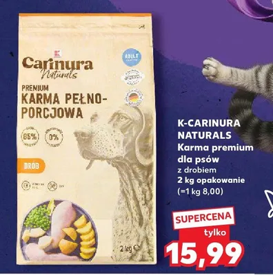 Naturals karma premium pełnoporcjowa dla psów z drobiem 2kg  promocja w Kaufland