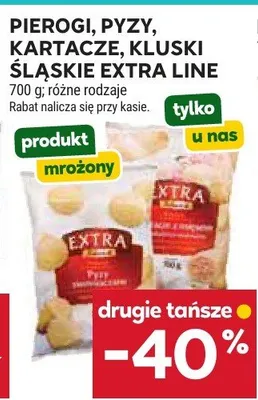 Pierogi, pyzy, kartacze, kluski śląskie Extra Line promocja w Stokrotka