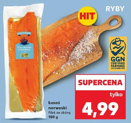Łosoś norweski filet ze skórą promocja w Kaufland