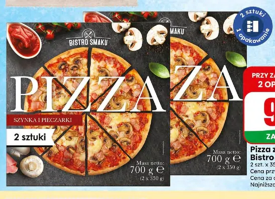 Pizza z szynką i pieczarkami Bistro Smaku 2-pak promocja w Dino