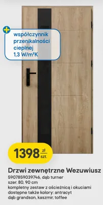 Drzwi zewnętrzne Wezuwiusz 80 cm promocja w Castorama