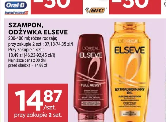 Odżywka Elseve Extraordinary Oil promocja w Stokrotka