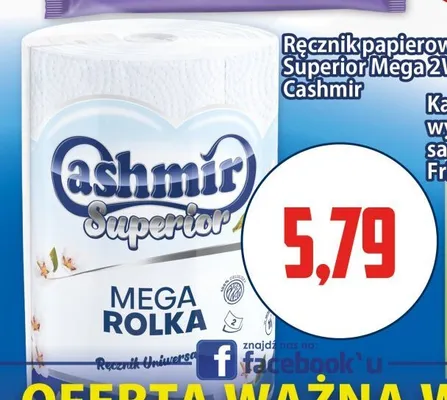 Ręcznik papierowy Cashmir Superior Mega 2W promocja w Kupiec
