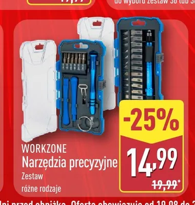 Narzędzia precyzyjne Workzone promocja w Aldi