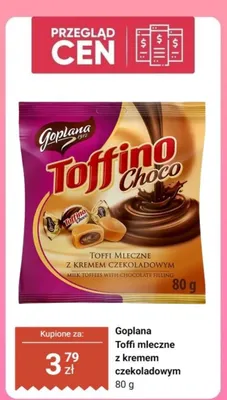Cukierki Toffi mleczne z kremem czekoladowym promocja w Dino
