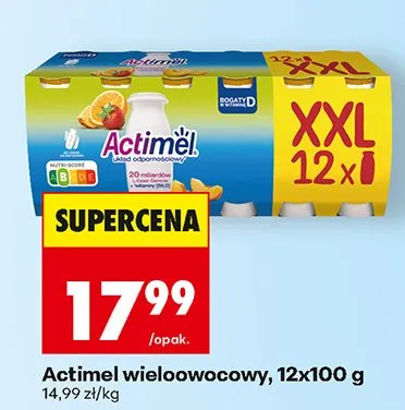 Actimel wieloowocowy 12x100 g promocja w Biedronka
