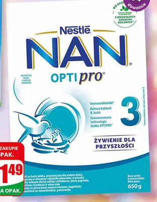 Mleko Nan Optipro 3 2-pak promocja w Dino