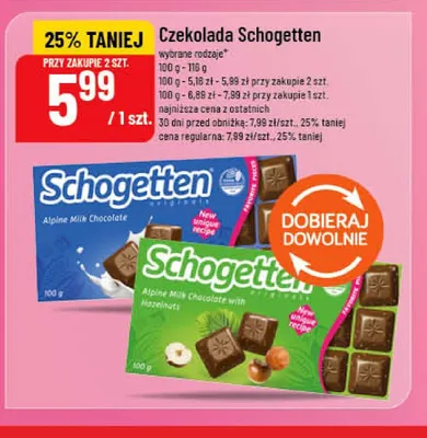 Czekolada Schogetten Alpine Milk Chocolate promocja w POLOmarket