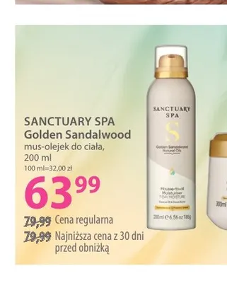 Mus-olejek do ciała Golden Sandalwood Sanctuary Spa promocja w Hebe