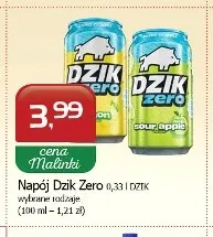 Napój Dzik Zero sour apple promocja w MALINKA