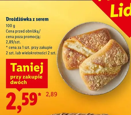 Drożdżówka z serem promocja w Lidl