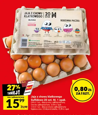 Jaja z chowu klatkowego Suflidowo M 20 szt promocja w Twój Market