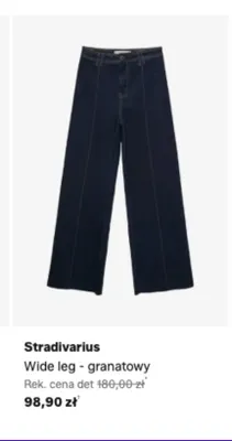 Jeansy Wide leg Stradivarius granatowy promocja w Lounge by Zalando