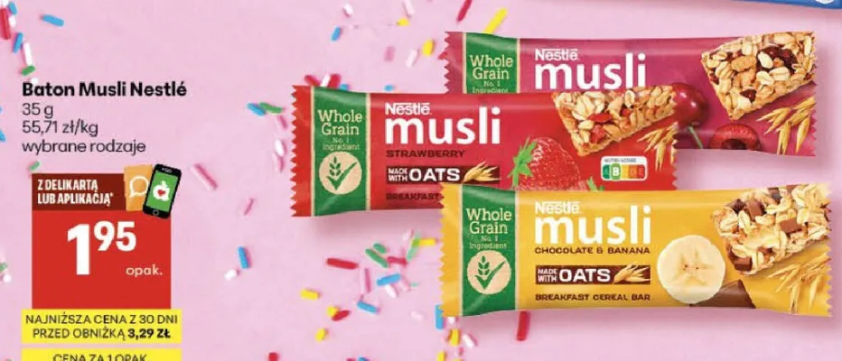 Baton Musli Nestlé Chocolate & Banana promocja w Delikatesy Centrum