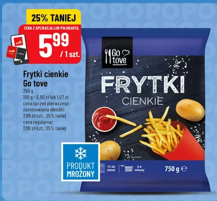 Frytki cienkie Go tove promocja w POLOmarket