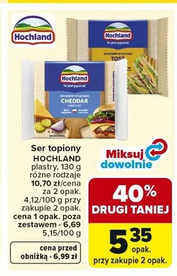 Ser topiony HOCHLAND plastry promocja w Carrefour