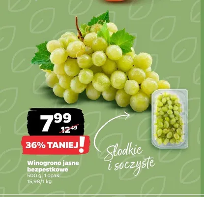 Winogrono jasne bezpestkowe promocja w Netto